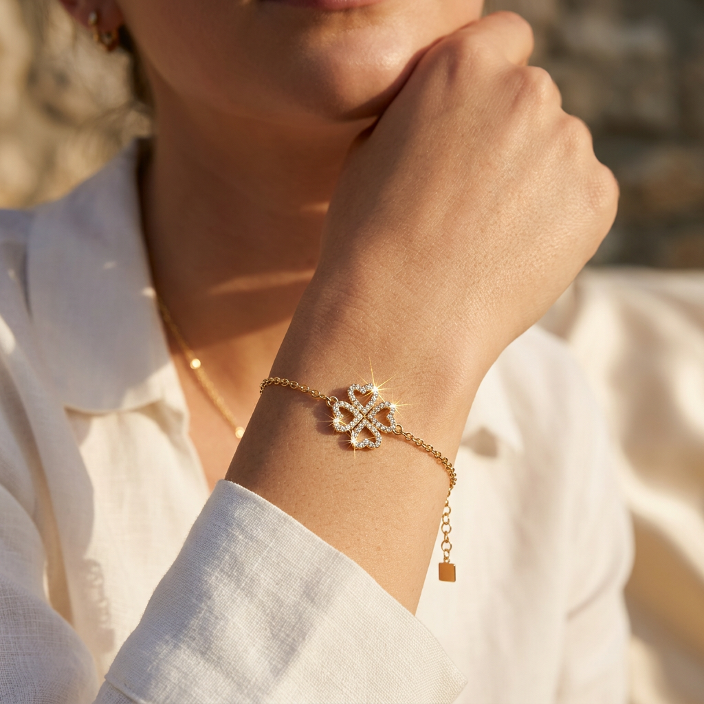 Pulseira 4 folhas